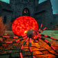 8FT Halloween Inflatables Outdoor Decorations Giant Spider Decorations with LED Lights and Air Pump Blow up Inflatable Red
