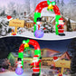Yexmas 8FT Christmas Inflatable Archway,Christmas Blow Up Yard Decorations with Santa Claus and Snowman,Outdoor Christmas Decorations with Bow LED Lights