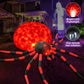 8FT Halloween Inflatables Outdoor Decorations Giant Spider Decorations with LED Lights and Air Pump Blow up Inflatable Red