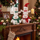Yexmas 2pcs Snowman Plush Christmas Decorations, Handmade Snowman Figurine, Stuffed Doll Xmas Ornaments for Tabletop Home Fireplace Party Indoor Holiday Party Decor