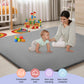 babyeap Baby Play Mat,50"x50" Playpen Mat,1.3" Extra Thick Crawling Mat for Floor Cushion,Removable Washable Cover Playmat for Babies Toddlers Infant,Gray