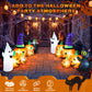 Yexmas 8FT Long Halloween Inflatable Pumpkin with Ghost and Black Cat,Outdoor Halloween Decoration with LED Lights for Yard Lawn Garden Porch Party Decor