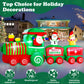 Yexmas 12FT Christmas Inflatable Train, Blow up Yard Decor Built-in LED Lights with Santa Snowman Gingerbread Man for Holiday Christmas Party Yard Garden and Lawn