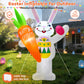 Yexmas 6FT Easter Inflatables Outdoor Decoration,Blow-Up Bunny Holding a Carrot and an Easter Egg with Built-in LED Lights for Yard Lawn Garden Decor