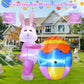 Yexmas 6ft Easter Inflatables,Blow Up Yard Outdoor Decoration with LED Lights Bunny Decorations with Egg for Lawn Garden Holiday Party