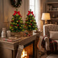 Yexmas 2PCS Pre-lit Artificial Mini Christmas Tree,24 Inch Small Tabletop Xmas Tree for Indoor Outdoor Christmas Decor