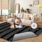 CozyDesg Soft Area Rugs for Living Room Bedroom,Large Rug Fluffy Fuzzy Shag Shaggy Soft Plush Carpet,Indoor Floor Carpet for Dining Room Home Decor,Dark Gray & Black