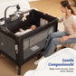 Babyeap 4in1 Baby Bassinet with Playard, 1-Step Fold Portable Playpen with Changing Table, Bedside Sleeper for Newborns, Black