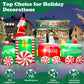 Yexmas 10.5ft Christmas Inflatable Train with Santa Snowman Penguin Dinosaur Corner Outdoor Lights Decorations for Holiday Decorations, Christmas Parties, Yard, Garden and Lawn