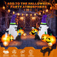 Yexmas 8 FT Long Halloween Inflatable Ghost with Witch Hat, 6 Pumpkins Halloween Blow Ups with Black Cat for Halloween Party Outdoor Yard Garden Lawn Decor