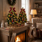 Yexmas 2PCS Pre-lit Artificial Mini Christmas Tree,24 Inch Small Tabletop Xmas Tree for Indoor Outdoor Christmas Decor
