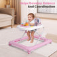 Babyeap Baby Walker,Foldable Baby Activity Walker with Wheels,Toddler Activity Centers,Removable Toys,Ages 6 Months +,Pink