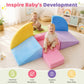 Yexmas 6-Piece Climbing Toys for Toddlers, Soft Foam Climbing Blocks, Indoor Toddler Soft Play Set for Crawling, Climbing&Sliding