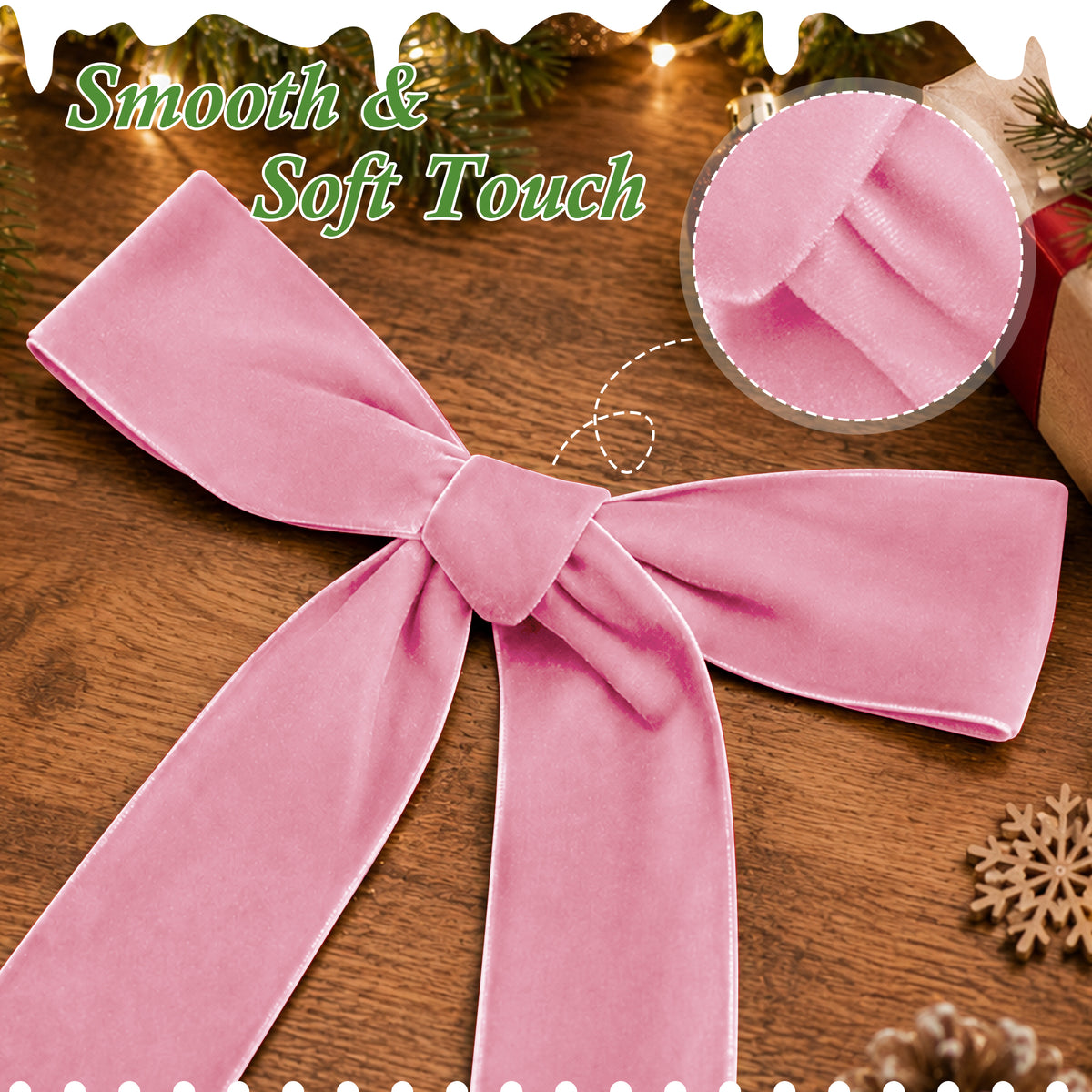 Yexmas 12pcs Burgundy Velvet Christmas Bows, Ribbon Bows Xmas Ornaments for Christmas Tree Home Party Staircase Door Wreath Garland Holiday Decor