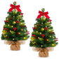 Yexmas 2PCS Pre-lit Artificial Mini Christmas Tree,24 Inch Small Tabletop Xmas Tree for Indoor Outdoor Christmas Decor