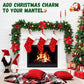 Yexmas 9FT Pre-Lit Christmas Garland with LED Lights,Decorated with Red Poinsettias,Berries and Ball Ornaments,Battery Operated Xmas Garland for Mantel,Stair,Door