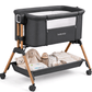 Babyeap 3-in-1 Baby Bassinet, Adjustable Bedside Sleeper with Gentle Rocking Motion, Storage Basket and Wheels for Infants, Gray