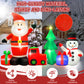 Yexmas 9FT Christmas Inflatables with Blow Up LED Lights, Santa Claus Snowman Train Gift Boxes & Christmas Tree for Indoor Outdoor Xmas Decoration