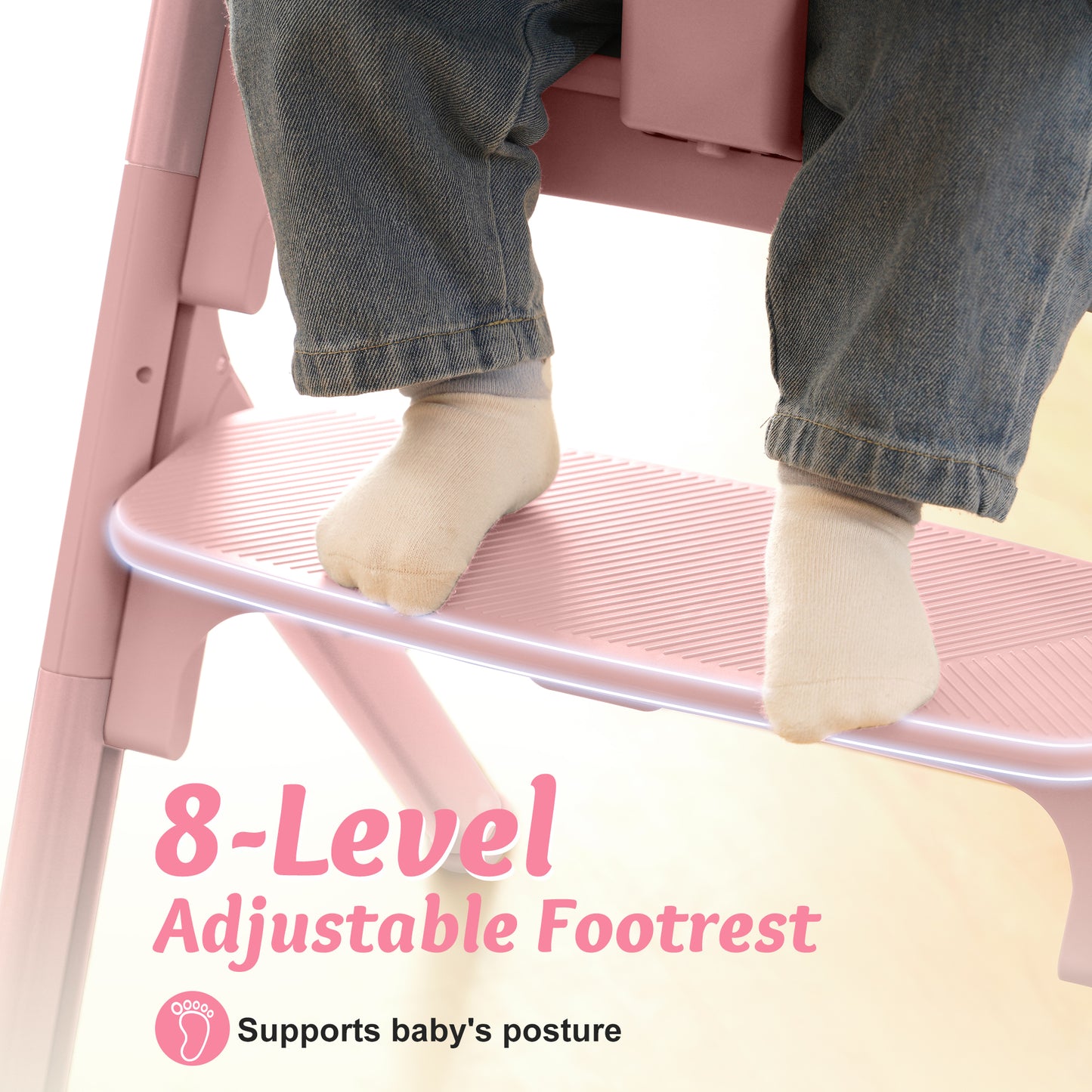 Babyeap Baby High Chair, Adjustable and Convertible Highchair for Babies and Toddlers, Foldable Design, Gray