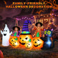 Yexmas 8FT Long Halloween Inflatable Pumpkin with Ghost and Black Cat,Outdoor Halloween Decoration with LED Lights for Yard Lawn Garden Porch Party Decor