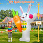 Yexmas 6FT Easter Inflatables Outdoor Decoration,Blow-Up Bunny Holding a Carrot and an Easter Egg with Built-in LED Lights for Yard Lawn Garden Decor