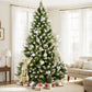 Yexmas 6ft Pre-Lit Green Christmas Tree, 11 Modes Colored LED Lights, Artificial Xmas Tree with Large Storage Bag