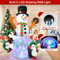 LOOKFLY 6.3  ft Christmas Snowman Inflatable Outdoor Decoration with Build-in Multicolor LEDs, Snowman Penguin Blow up Inflatables for Xmas Party