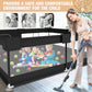 Babyeap Baby Playpen With Mat,50"x50"Play Pen for Babies and Toddlers,Play Yard With Gate for Indoor Outdoor,Black