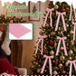 Yexmas 12pcs Burgundy Velvet Christmas Bows, Ribbon Bows Xmas Ornaments for Christmas Tree Home Party Staircase Door Wreath Garland Holiday Decor