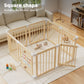 Babyeap Wooden Baby Playpen,Foldable Play Yards for Babies and Toddlers,Large Wood Play Gate with Built-in Toys,Baby Fence Activity Center 47x47x23.6 Inch