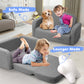 Babyeap Extra Wide Kids Chair,2-in-1 Convertible Toddler Chairs,Soft Comfy Kids Couch, Kids Sofa for Boys & Girls 3+,Deep Gray