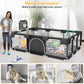 babyeap Baby Playpen,73 Inch Extra Large Baby Playard,Playpen for Babies and Toddlers With Basketball Hoop,Children Kids Play Fence for Indoors Outdoors,Black 2