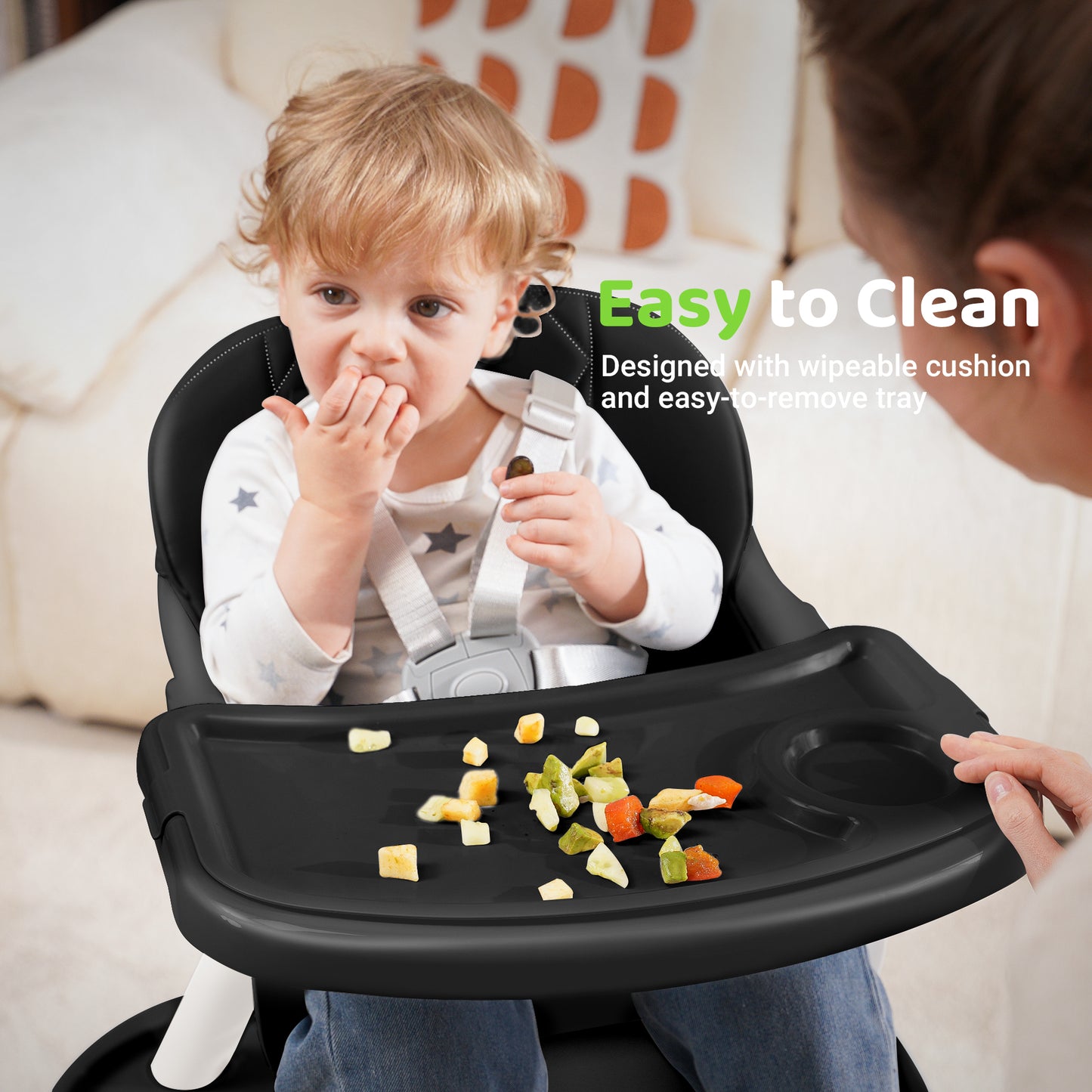 Babyeap Baby High Chair Convertible Highchair, Gray
