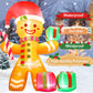 Yexmas 8 ft Christmas Inflatables Gingerbread Man Outdoor Decorations, Blow up Yard Christmas Decorations with Build-in LEDs for The Yard Lawn Garden