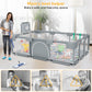 babyeap Baby Playpen,73 Inch Extra Large Baby Playard,Playpen for Babies and Toddlers With Basketball Hoop,Children Kids Play Fence for Indoors Outdoors,Gray