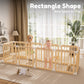 Babyeap Foldable Wooden Baby Playpen,Large Wood Play Yard for Babies and Toddlers, Baby Fence for Indoor Activity Center,71x47x23.6 Inch