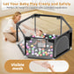 babyeap 50 Inch Baby Playpen,Fence Baby Play Yard for Indoors Outdoors,Hexagonal Toddler Playpen,Black
