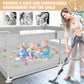Babyeap Baby Playpen With Mat,50"x50"Play Pen for Babies and Toddlers,Play Yard With Gate for Indoor Outdoor,Light Gray