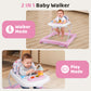 Babyeap Baby Walker,Foldable Baby Activity Walker with Wheels,Toddler Activity Centers,Removable Toys,Ages 6 Months +,Pink