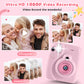 Yexmas Instant Print Toys Camera for Kids, 1080P HD Camera with 32GB SD Card, 3 Paper Rolls, Color Pens & Lanyard, Pink