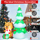 Lookfly 5.5 FT Large Outdoor Inflatable Christmas Tree with Santa Claus and Deer,Built-in LED Lights,Fun Blow Up Xmas Decor Suitable for Yard,Garden,Lawn