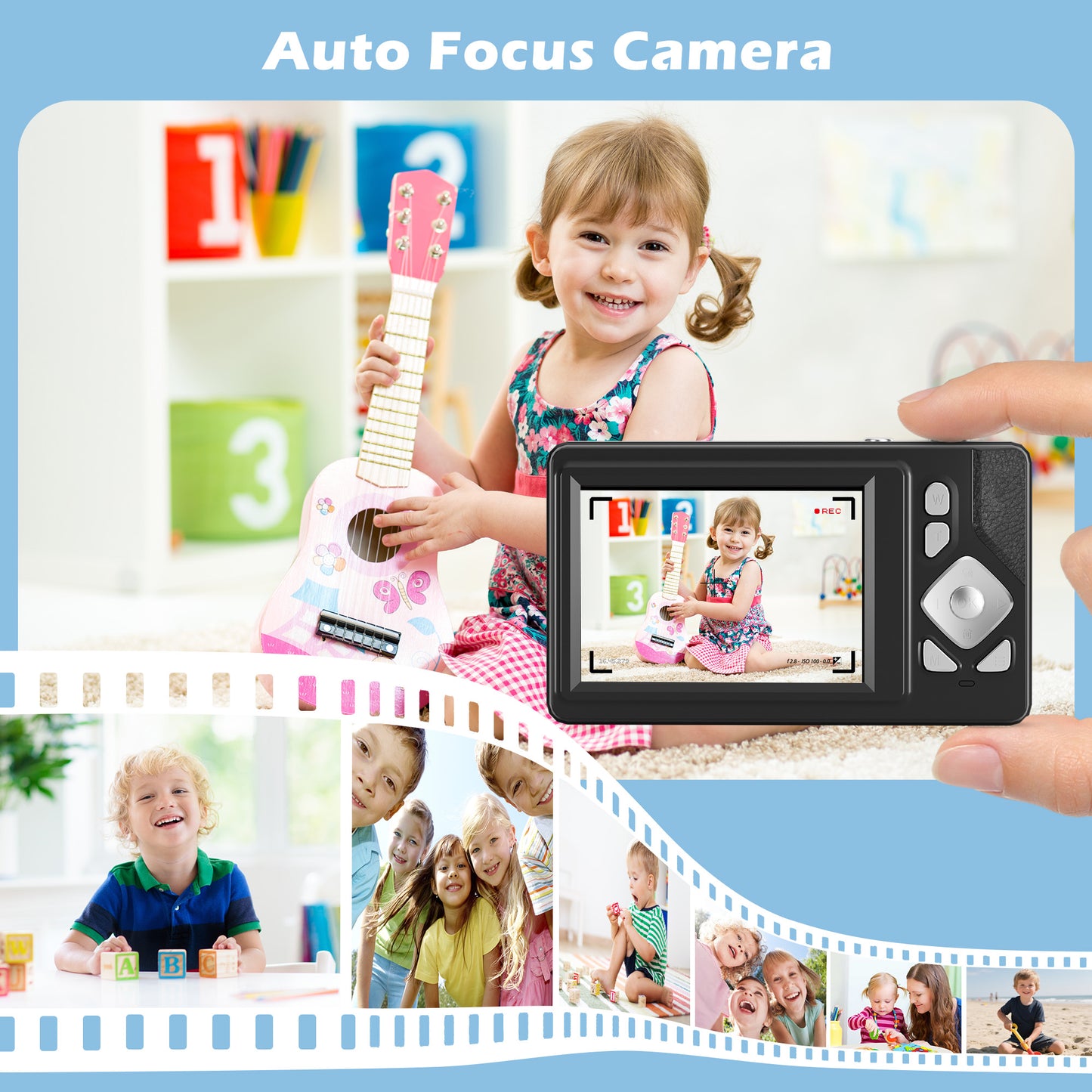 Lookfly Digital Camera,FHD 1080P Point and Shoot Kids Camera，Camera for Photography with 32GB Card ,18X Zoom Anti Shake,48MP,Compact Small Digital Camera for Boys Girls Kids,Black