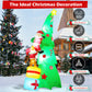 Yexmas 7.2FT Large Outdoor Inflatable Christmas Tree with Santa Claus and Dog, Built-in LED Lights, Blow Up Xmas Decoration for Yard, Garden, Lawn, Holiday Party