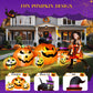 Yexmas 8.5FT Long Halloween Inflatables Pumpkin,8 Pumpkins Halloween Blow Ups with Black Cat & Witches Hat for Halloween Party Outdoor Yard Garden Lawn Decor