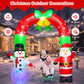 Yexmas 8FT Christmas Inflatable Archway,Christmas Blow Up Yard Decorations with Santa Claus and Snowman,Outdoor Christmas Decorations with Bow LED Lights