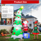 Yexmas 7FT Large Outdoor Inflatable Christmas Tree with Santa Claus on Gift Box, Built-in LED Lights, Blow Up Xmas Decoration for Yard, Garden, Lawn, Holiday Party