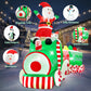 Yexmas 10.5ft Christmas Inflatable Train with Santa Snowman Penguin Dinosaur Corner Outdoor Lights Decorations for Holiday Decorations, Christmas Parties, Yard, Garden and Lawn