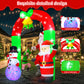 Yexmas 8FT Christmas Inflatable Archway,Christmas Blow Up Yard Decorations with Santa Claus and Snowman,Outdoor Christmas Decorations with Bow LED Lights