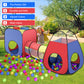 Yexmas 3 in 1 Kids Play Tent and Tunnels - Ball Pit+Crawl Tunnel+Castle Tent Playhouse Tent Set for Boys Girls Kids(No Ball)