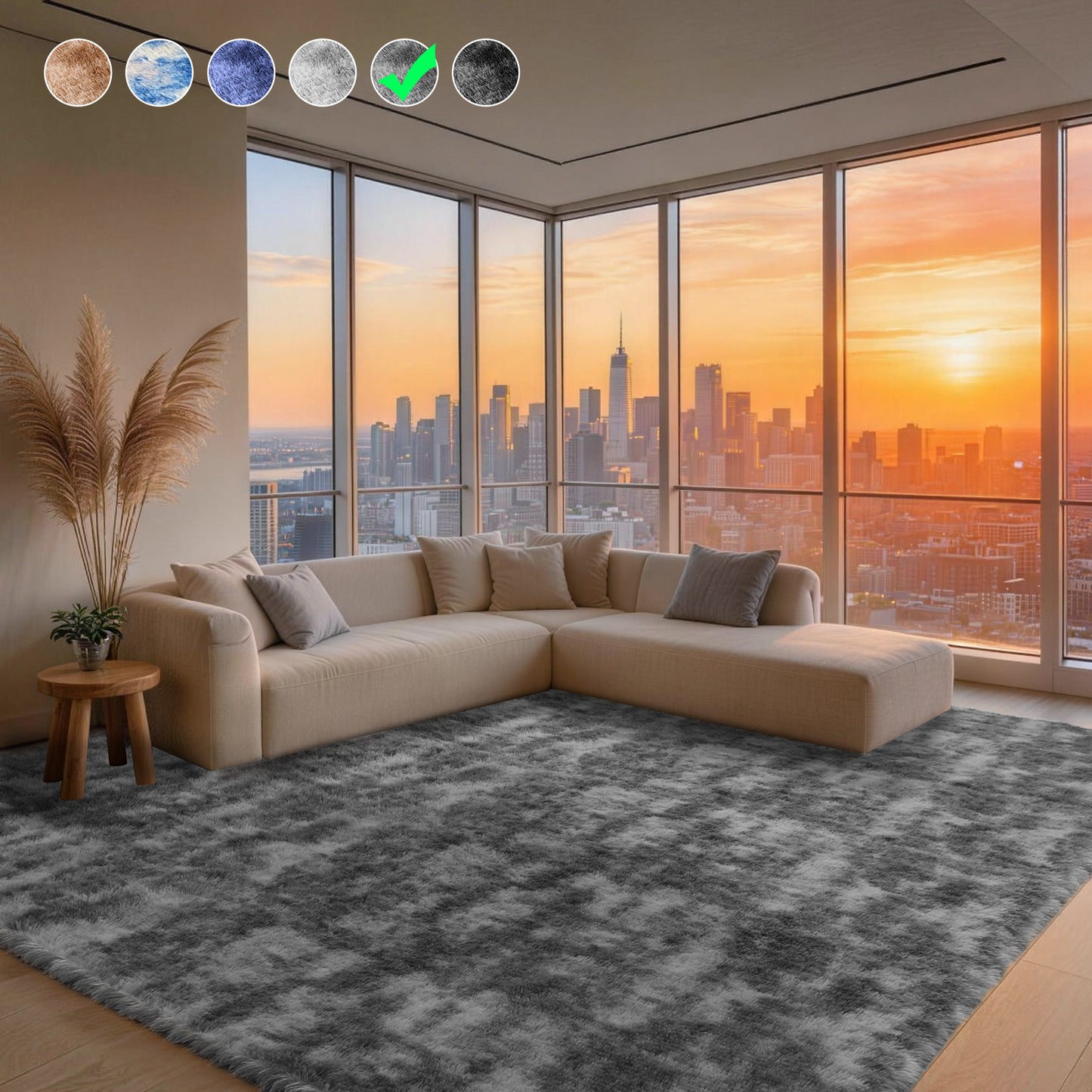 Cozydesg 4ftx6ft Large Area Rugs,Shag Fluffy Rugs for Living Room Bedroom, Modern Indoor Floor Rugs Soft Carpet Home Decro,Light Blue
